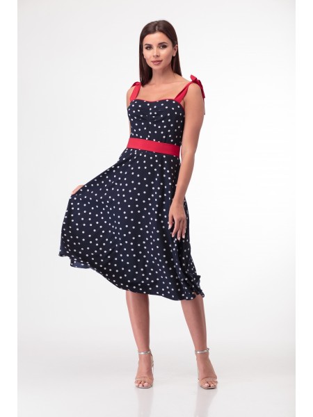 843 синий+горохи