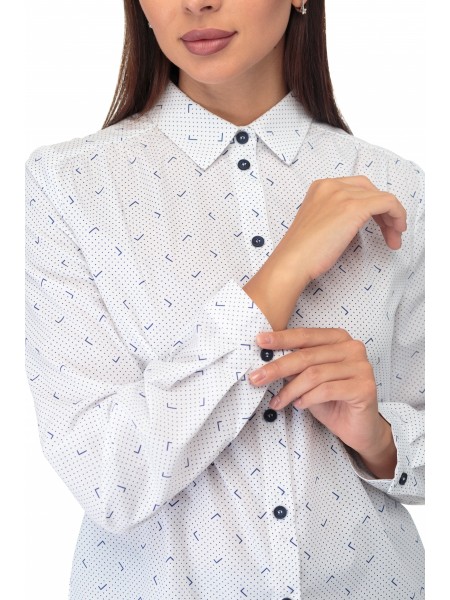 738 белая с синим принтом