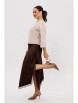 Юбочный костюм артикул: М-302 беж+шоколад от Мублиз - вид 15