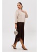 Юбочный костюм артикул: М-302 беж+шоколад от Мублиз - вид 5