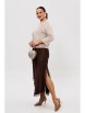 Юбочный костюм артикул: М-302 беж+шоколад от Мублиз - вид 10