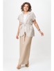 Брючный костюм артикул: 1429 бежевый, белый полоска от Мишель Шик - вид 1