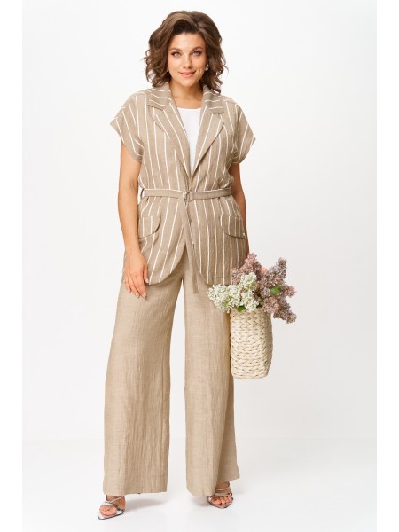 1429 бежевый, белый широкая полоска