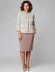 Юбочный костюм артикул: 1216-1 бежево-голубой от МишельСтиль - вид 4