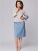 Юбочный костюм артикул: 1210-1 бежево-голубой от МишельСтиль - вид 1