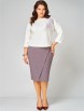 Юбочный костюм артикул: 1340 молочно-кофейный от МишельСтиль - вид 1