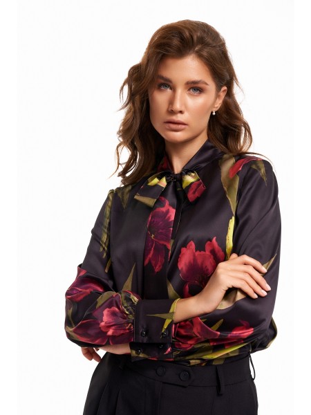 4010 черный/принт цветы