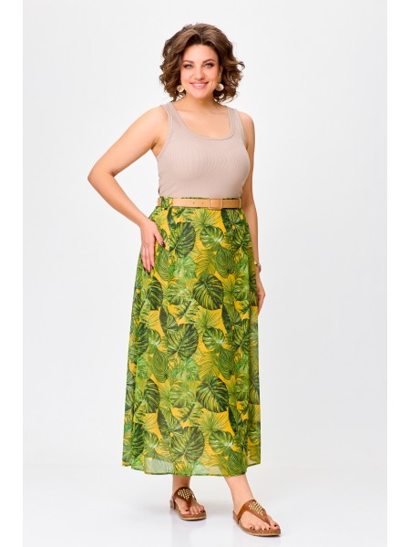 753 зеленые листья на желтом