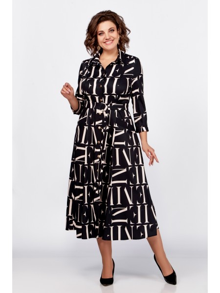 784 черный, принт бежевые буквы