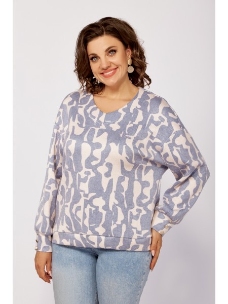 800.2 бежевый в серо-голубой принт