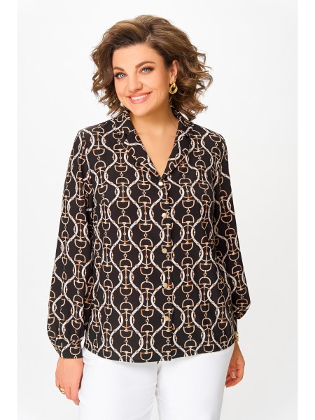 841.1 чёрный в бежево-молочный принт