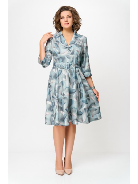 871.1 серо-бежево-голубой, принт «абстракция»