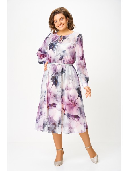 876.1 дымчато-лиловый, принт «цветы»