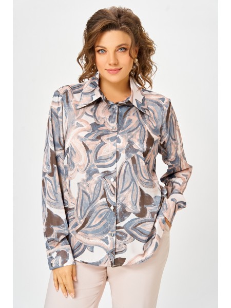 884 бежево-голубой принт